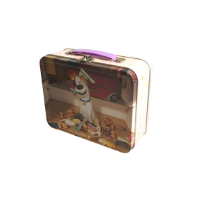 School Lunch Tin Box Handle Metal Tin Container